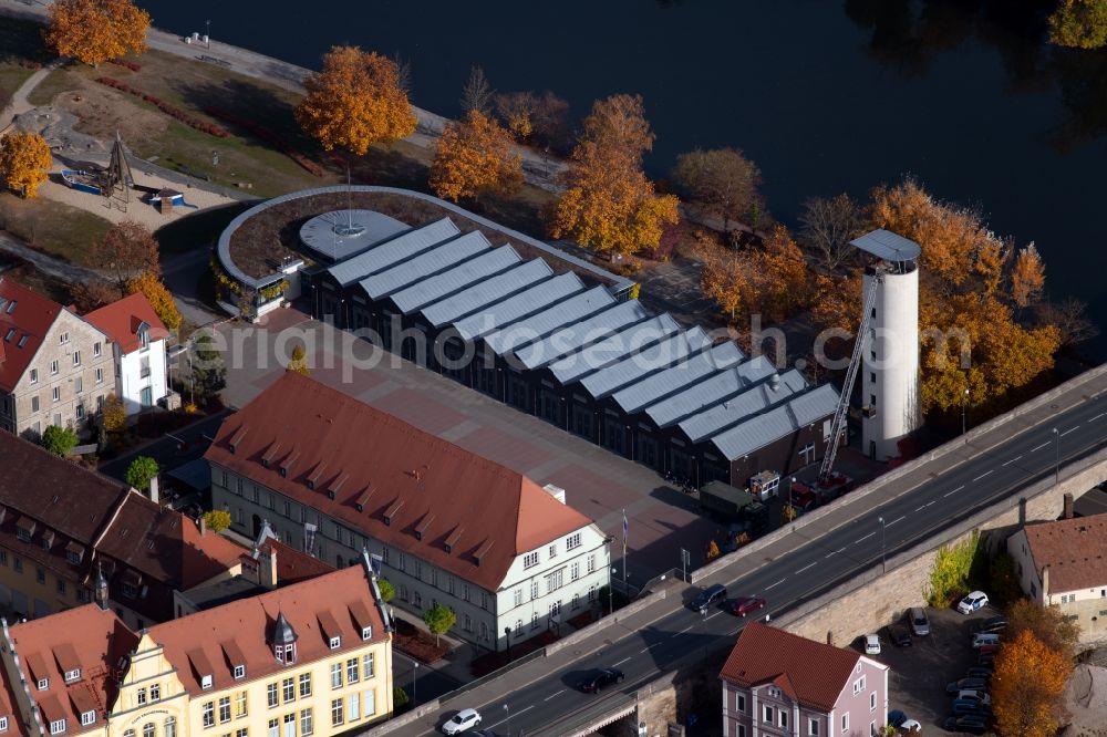 Aerial image Kitzingen - Grounds of the fire depot on Freiwillige Feuerwehr Kitzingen in the district Etwashausen in Kitzingen in the state Bavaria, Germany