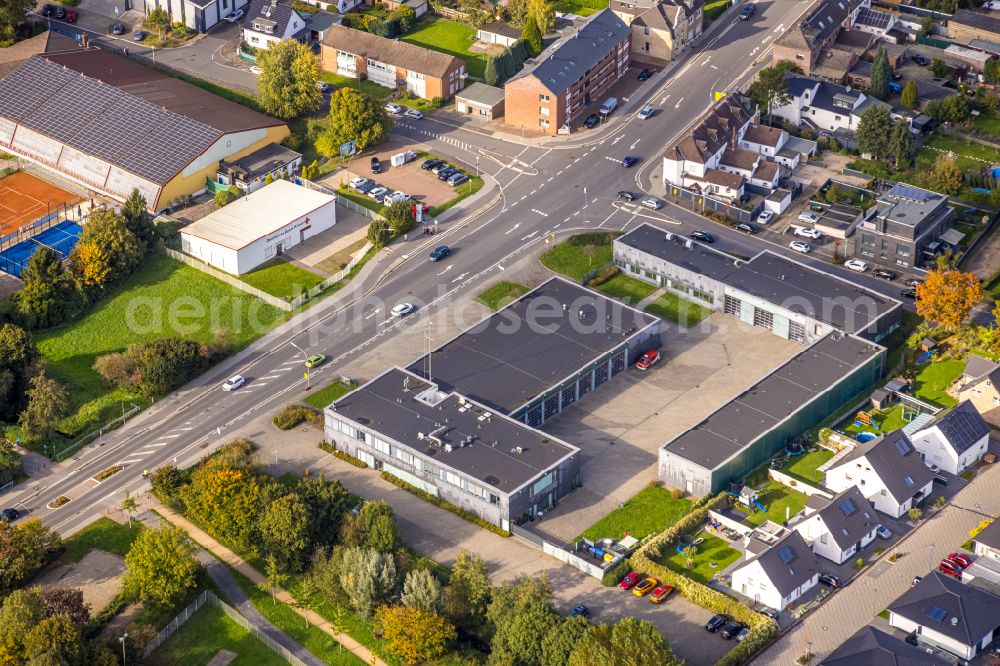 Aerial photograph Kamp-Lintfort - Grounds of the fire depot on Eyller Strasse in the district Niersenbruch in Kamp-Lintfort in the state North Rhine-Westphalia, Germany