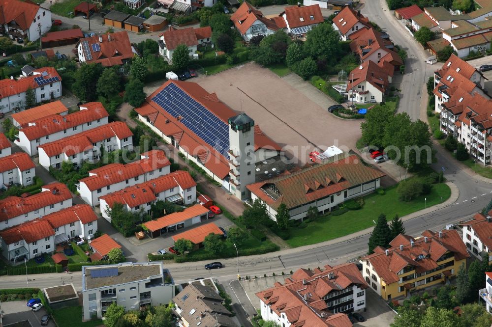 Aerial photograph Schopfheim - Grounds of the fire depot in Schopfheim in the state Baden-Wuerttemberg, Germany