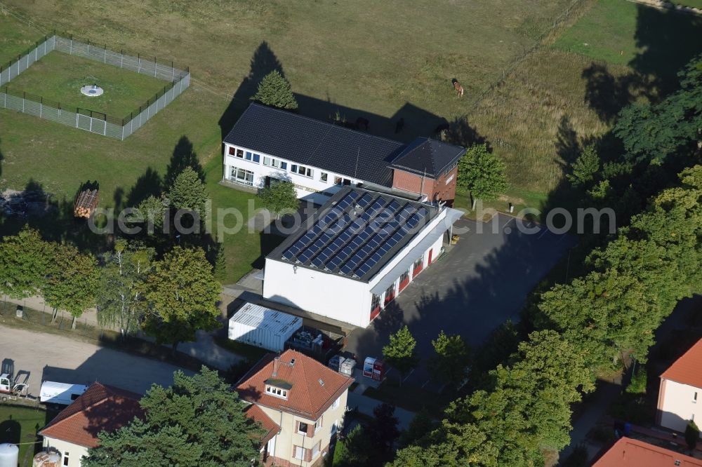 Aerial image Werneuchen - Grounds of the fire depot on Wesendahler Strasse in Werneuchen in the state Brandenburg