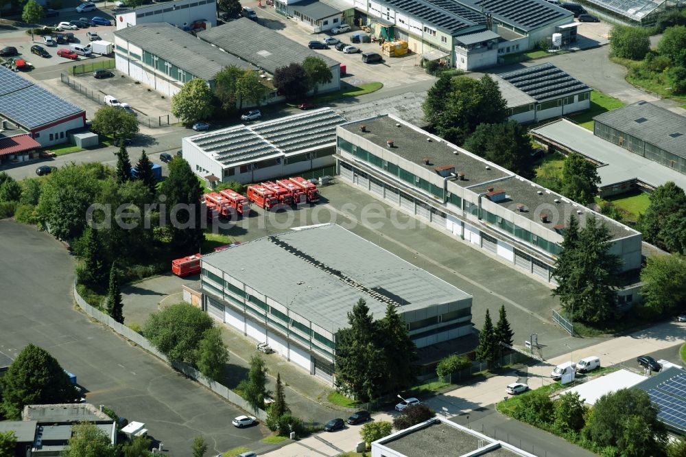 Aerial photograph Wetzlar - Grounds of the fire depot on on Sportparkstrasse in Wetzlar in the state Hesse, Germany