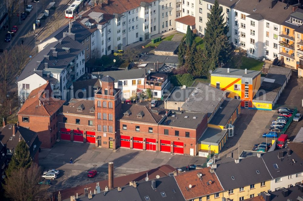 Aerial image Witten - Grounds of the fire depot of Loescheinheit Altstadt in Witten in the state North Rhine-Westphalia