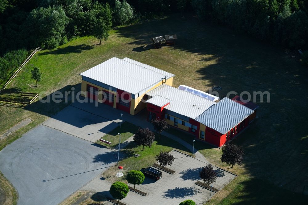 Aerial photograph Woldegk - Grounds of the fire depot on in Woldegk in the state Mecklenburg - Western Pomerania, Germany