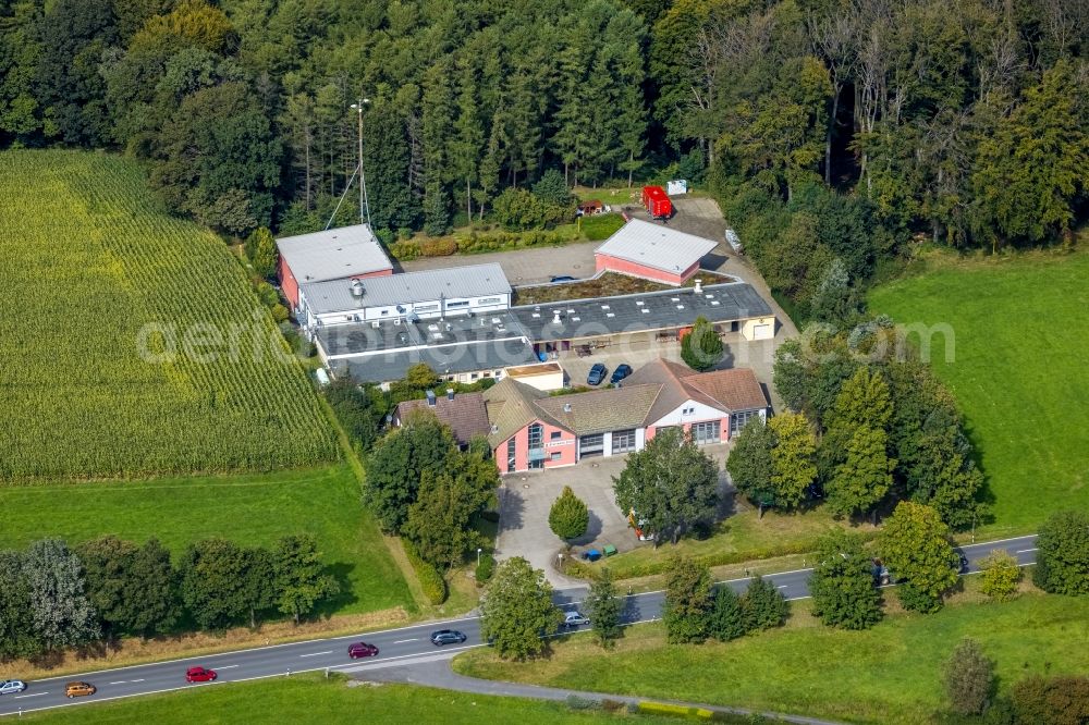 Aerial image Gevelsberg - Grounds of the fire depot on Freiwillige Feuerwehr Gevelsberg on Schwelmer Strasse in the district Silschede in Gevelsberg in the state North Rhine-Westphalia, Germany