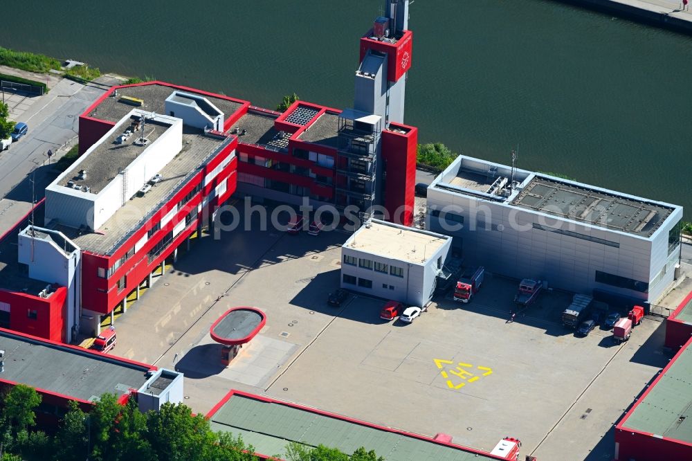 Aerial image Nürnberg - Grounds of the fire depot on on Donaustrasse - Hafenstrasse - Regenstrasse in the district Maiach in Nuremberg in the state Bavaria, Germany