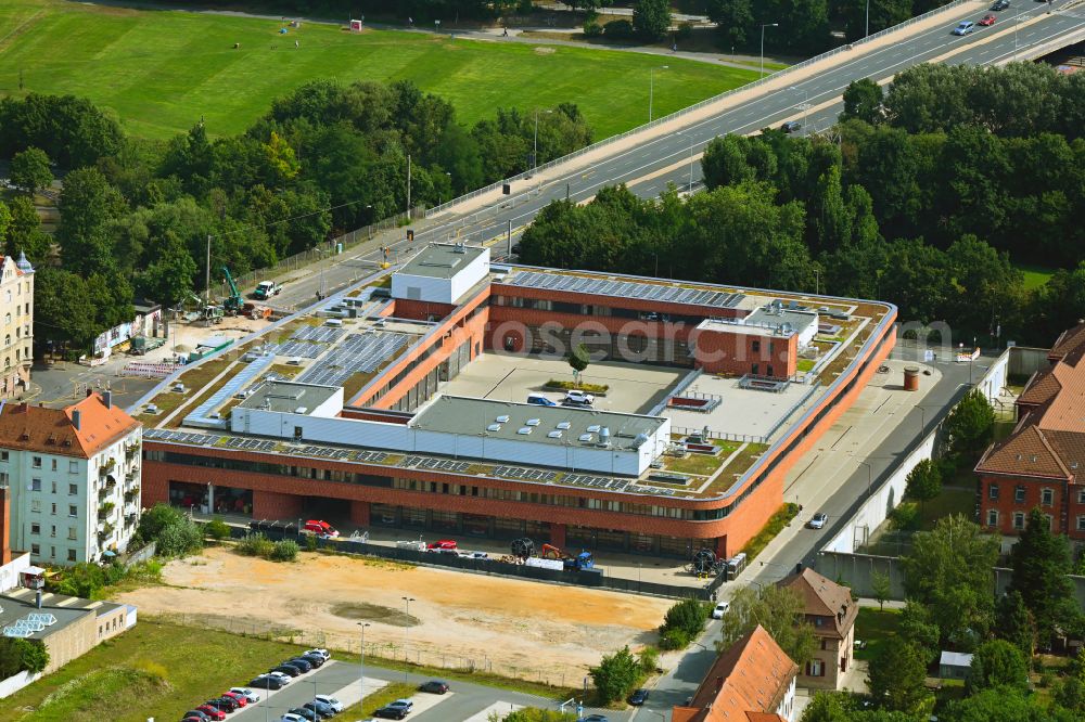 Aerial image Nürnberg - Fire station - premises of the fire department depot Fire Station 1 on Reutersbrunnenstrasse - Mannertstrasse - Maximilianstrasse in Nuremberg in the state of Bavaria, Germany