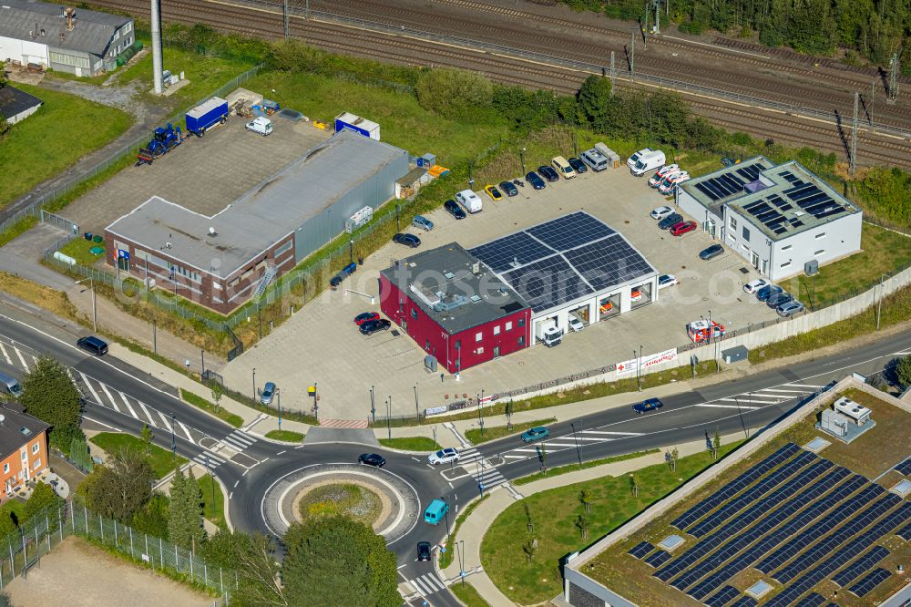 Schwelm from the bird's eye view: Grounds of the fire depot on street Am Ochsenkamp in the district Lindenberg in Schwelm in the state North Rhine-Westphalia, Germany