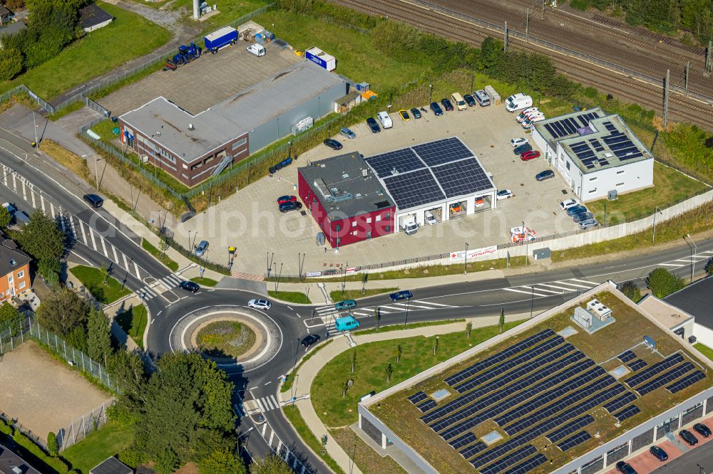 Aerial image Schwelm - Grounds of the fire depot on street Am Ochsenkamp in the district Lindenberg in Schwelm in the state North Rhine-Westphalia, Germany