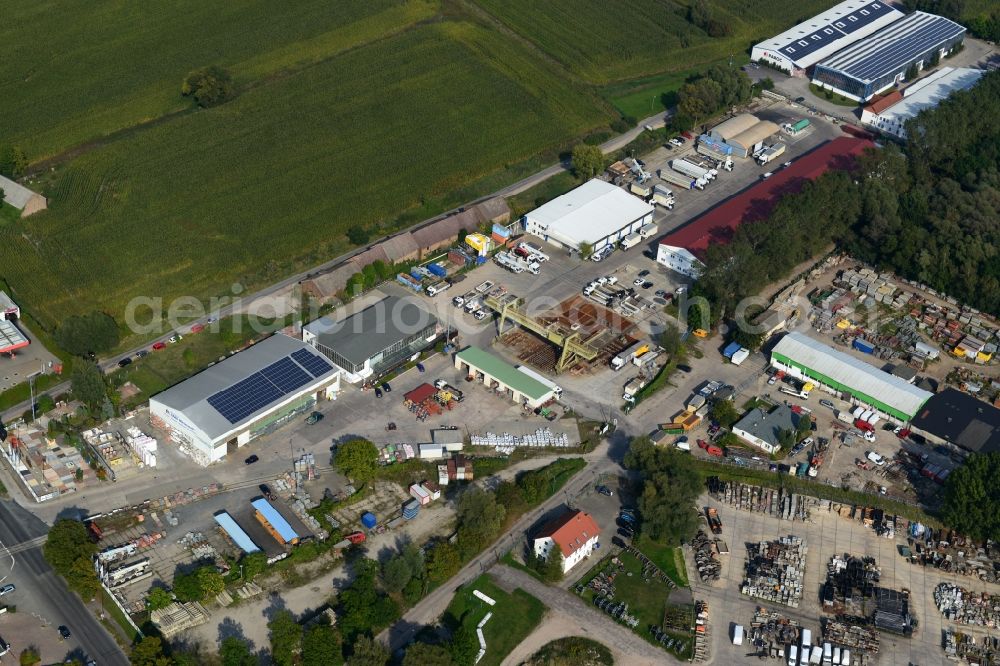 Aerial image Mittenwalde - Depot with the headquarters of GAAC Commerz GmbH in the commercial area Mittenwalde in Brandenburg