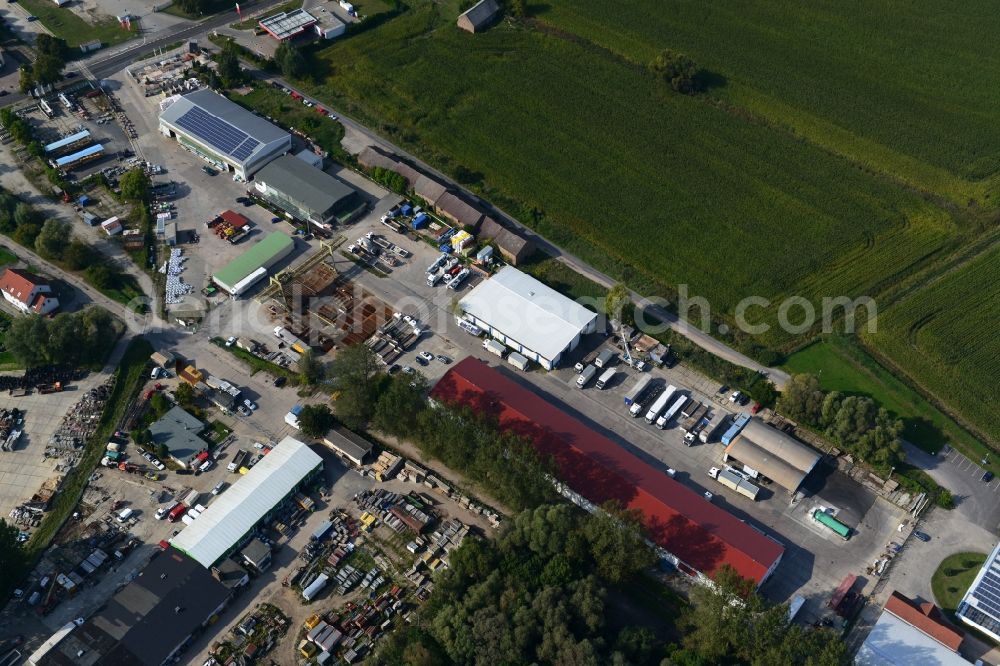 Aerial photograph Mittenwalde - Depot with the headquarters of GAAC Commerz GmbH in the commercial area Mittenwalde in Brandenburg