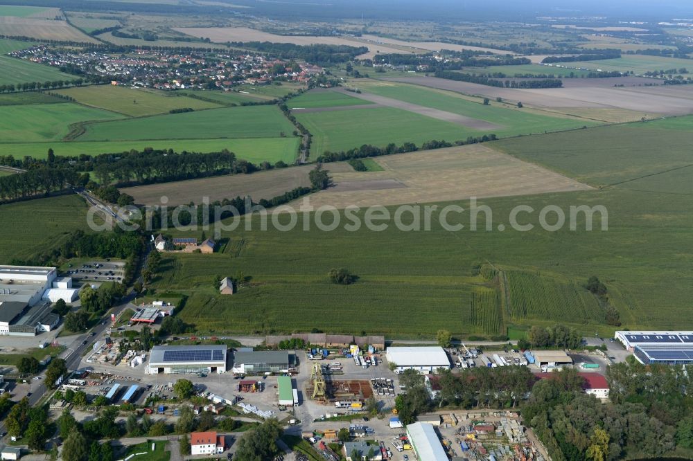 Aerial image Mittenwalde - Depot with the headquarters of GAAC Commerz GmbH in the commercial area Mittenwalde in Brandenburg