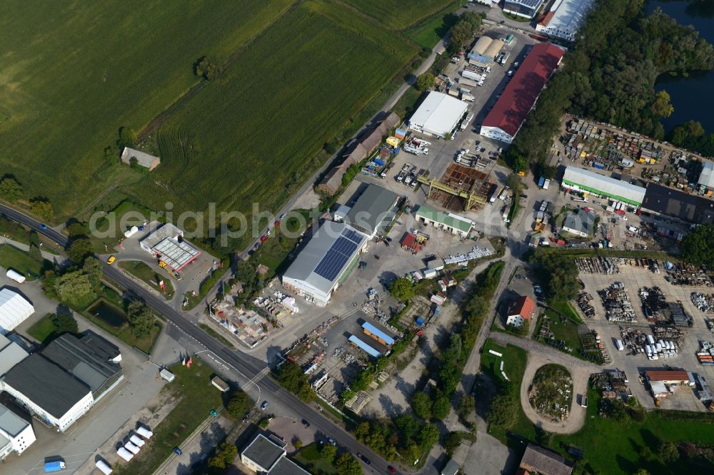 Aerial image Mittenwalde - Depot with the headquarters of GAAC Commerz GmbH in the commercial area Mittenwalde in Brandenburg