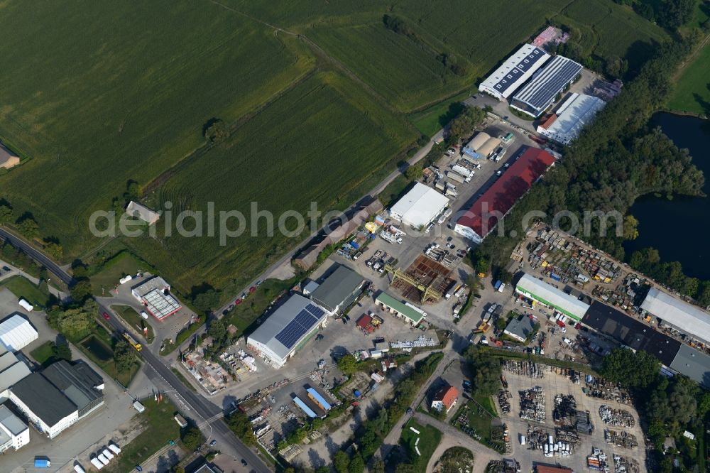 Aerial image Mittenwalde - Depot with the headquarters of GAAC Commerz GmbH in the commercial area Mittenwalde in Brandenburg