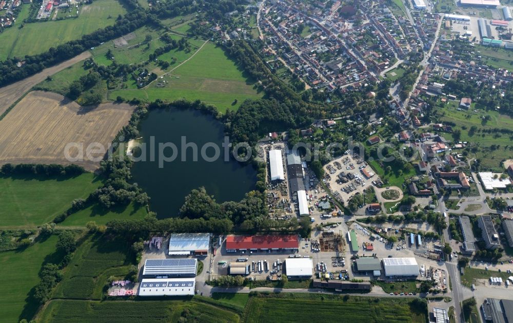 Aerial photograph Mittenwalde - Depot with the headquarters of GAAC Commerz GmbH in the commercial area Mittenwalde in Brandenburg