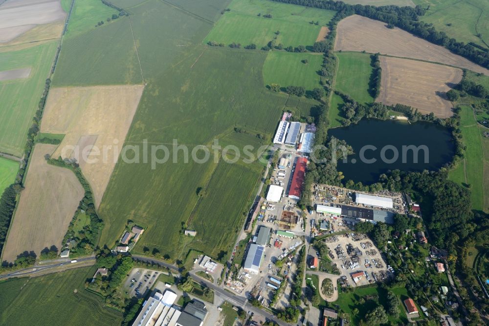 Mittenwalde from above - Depot with the headquarters of GAAC Commerz GmbH in the commercial area Mittenwalde in Brandenburg