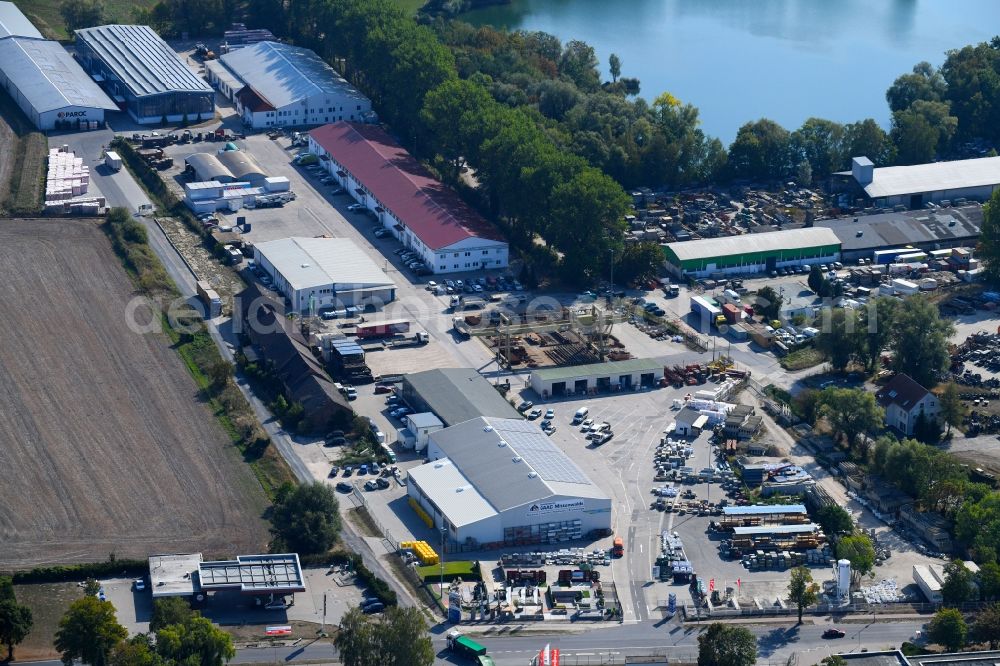 Mittenwalde from above - Depot with the headquarters of GAAC Commerz GmbH in the commercial area Mittenwalde in Brandenburg