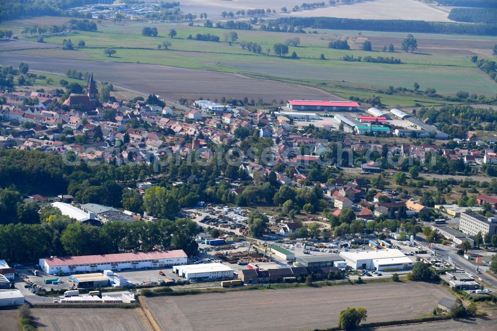 Aerial photograph Mittenwalde - Depot with the headquarters of GAAC Commerz GmbH in the commercial area Mittenwalde in Brandenburg