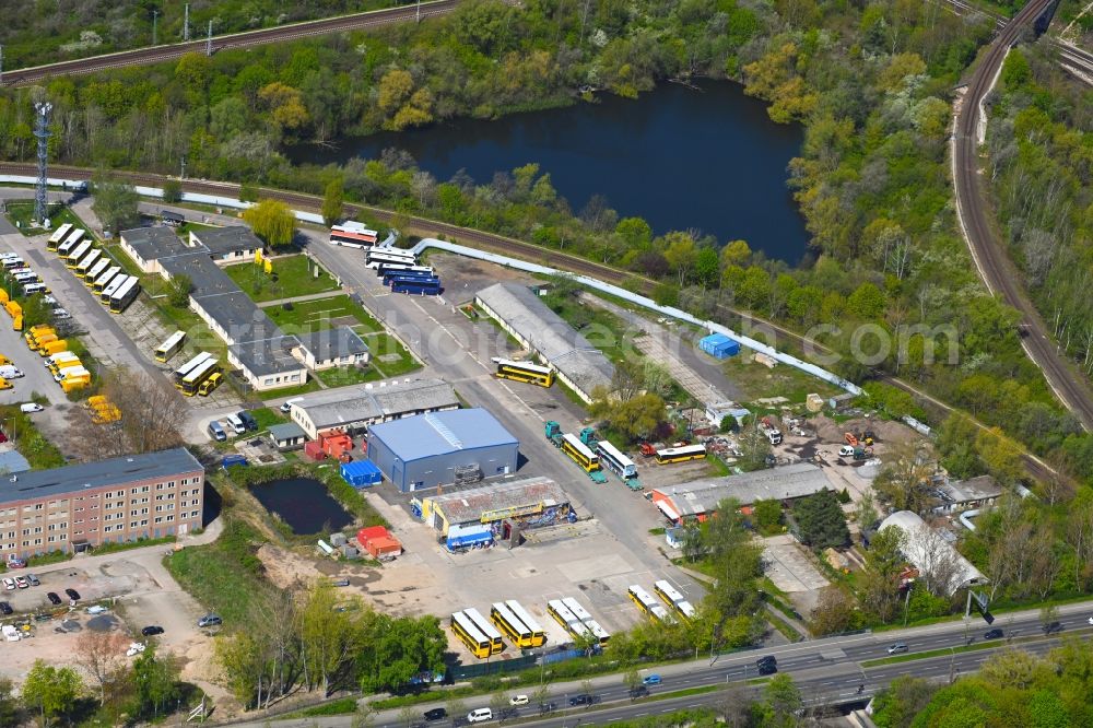 Aerial image Berlin - Site of the depot of the of Dr. Herrmann Touristik GmbH & Co. KG in Alt-Friedrichsfelde in Berlin, Germany