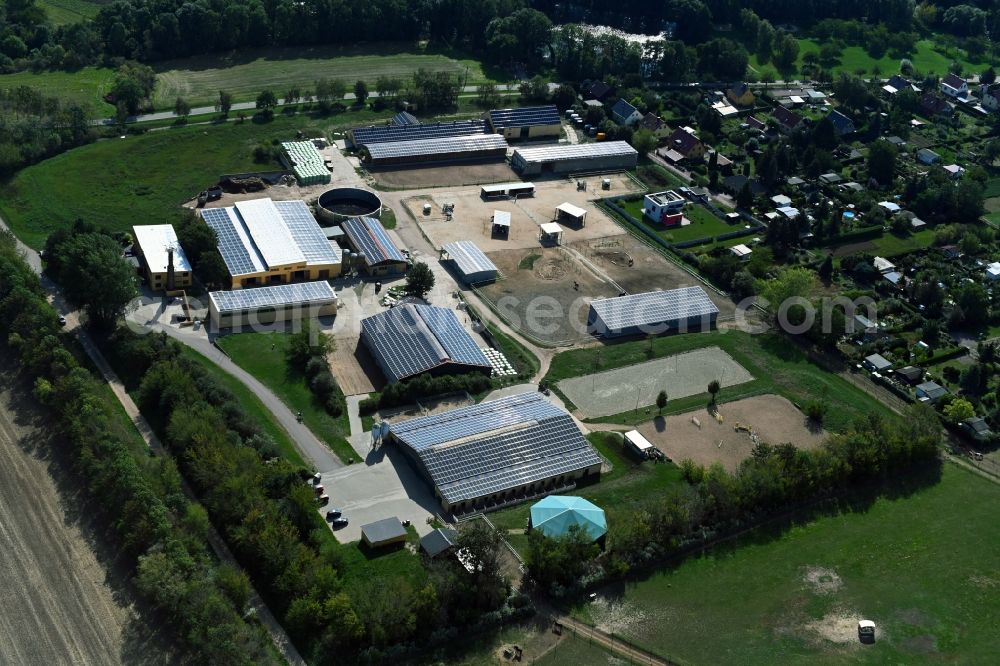 Aerial image Krosigk - Site of the depot of the of Landgut Krosigk GmbH in Krosigk in the state Saxony-Anhalt, Germany