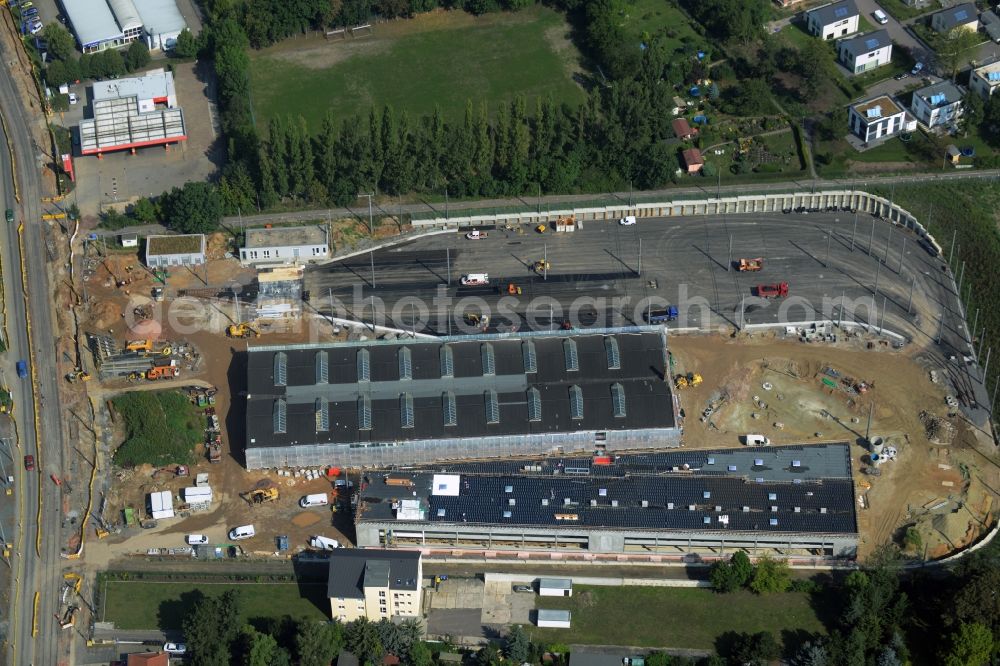 Aerial image Leipzig - Site of the tram depot of the Leipziger Verkehrsbetriebe - LVB in the district Doelitz in Leipzig in the state Saxony