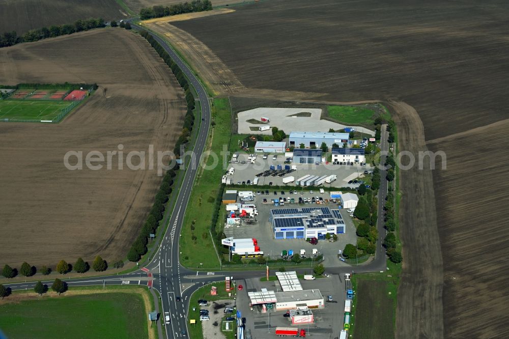 Barleben from above - Site of the depot of the Meier Akademie GmbH on street Curt-Schroeter-Strasse in the district Ebendorf in Barleben in the state Saxony-Anhalt, Germany