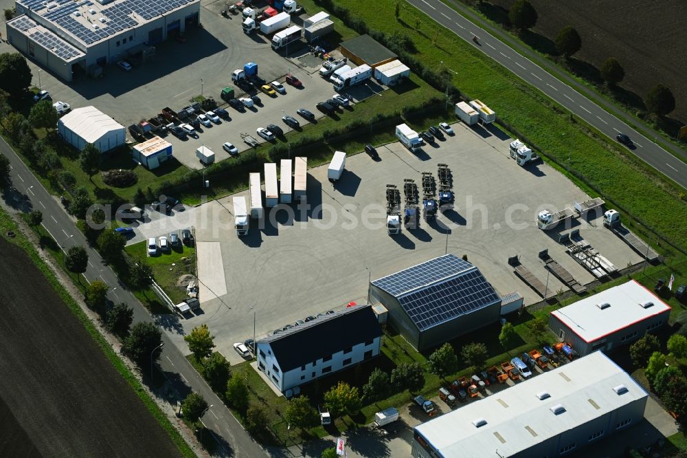 Aerial photograph Barleben - Site of the depot of the Meier Akademie GmbH on street Curt-Schroeter-Strasse in the district Ebendorf in Barleben in the state Saxony-Anhalt, Germany