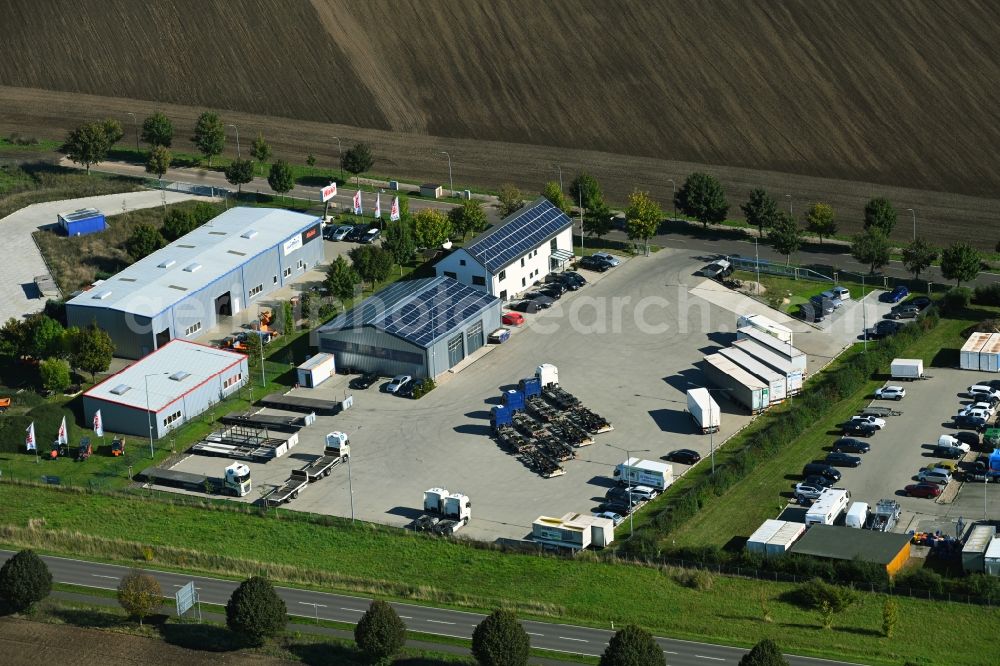 Barleben from above - Site of the depot of the Meier Akademie GmbH on street Curt-Schroeter-Strasse in the district Ebendorf in Barleben in the state Saxony-Anhalt, Germany