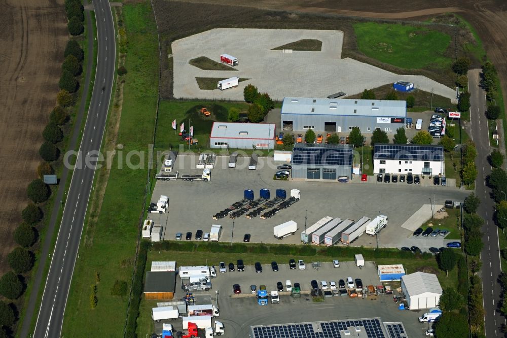 Aerial image Barleben - Site of the depot of the Meier Akademie GmbH on street Curt-Schroeter-Strasse in the district Ebendorf in Barleben in the state Saxony-Anhalt, Germany