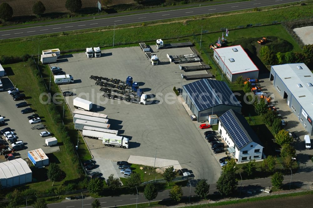 Barleben from the bird's eye view: Site of the depot of the Meier Akademie GmbH on street Curt-Schroeter-Strasse in the district Ebendorf in Barleben in the state Saxony-Anhalt, Germany