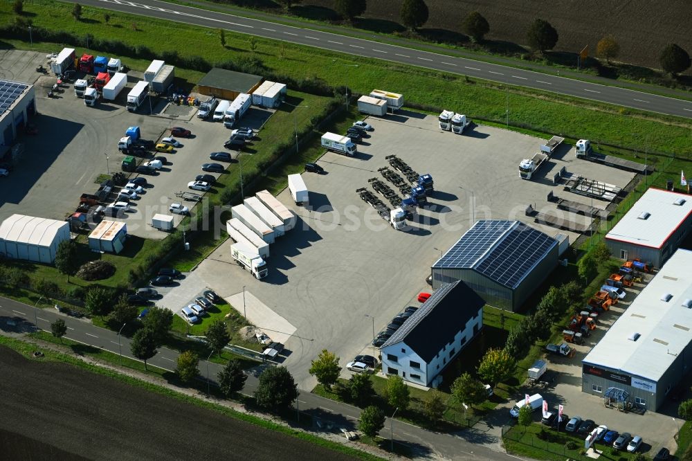 Aerial photograph Barleben - Site of the depot of the Meier Akademie GmbH on street Curt-Schroeter-Strasse in the district Ebendorf in Barleben in the state Saxony-Anhalt, Germany