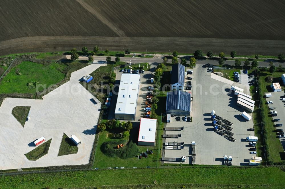 Aerial image Barleben - Site of the depot of the Meier Akademie GmbH on street Curt-Schroeter-Strasse in the district Ebendorf in Barleben in the state Saxony-Anhalt, Germany