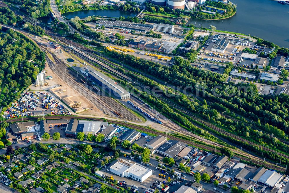 Aerial photograph Hamburg - Site of the depot of the Nordbahn in Hamburg, Germany