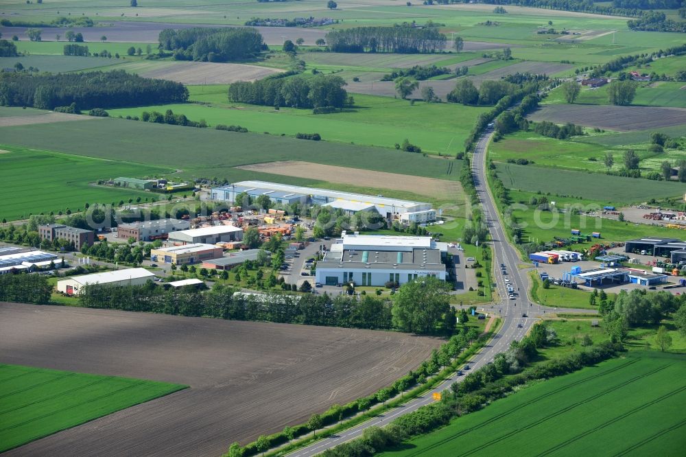 Aerial image Osterburg - Depot of the Ost Bau GmbH in Osterburg in the Altmark in Saxony-Anhalt