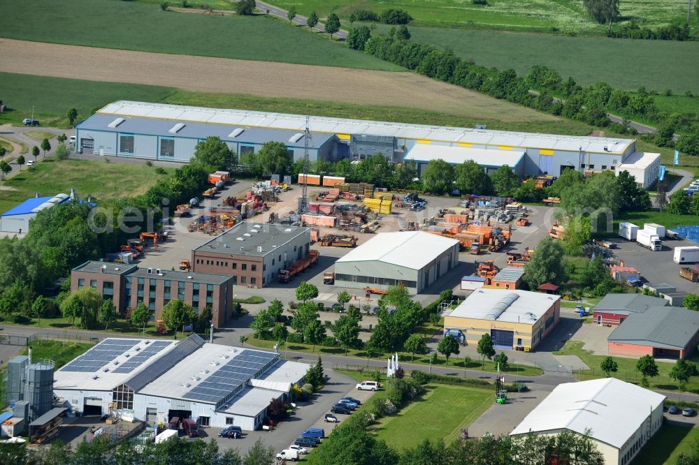 Aerial image Osterburg - Depot of the Ost Bau GmbH in Osterburg in the Altmark in Saxony-Anhalt