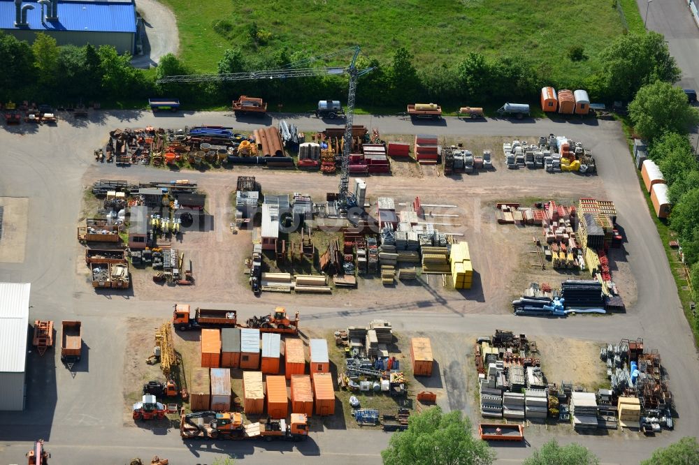 Aerial image Osterburg - Depot of the Ost Bau GmbH in Osterburg in the Altmark in Saxony-Anhalt