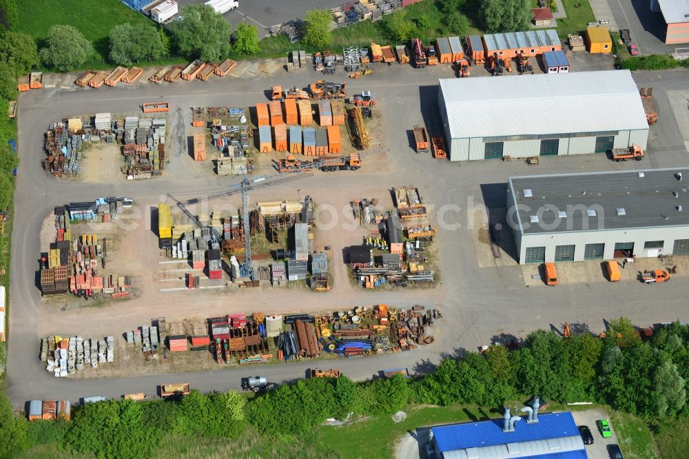 Aerial photograph Osterburg - Depot of the Ost Bau GmbH in Osterburg in the Altmark in Saxony-Anhalt