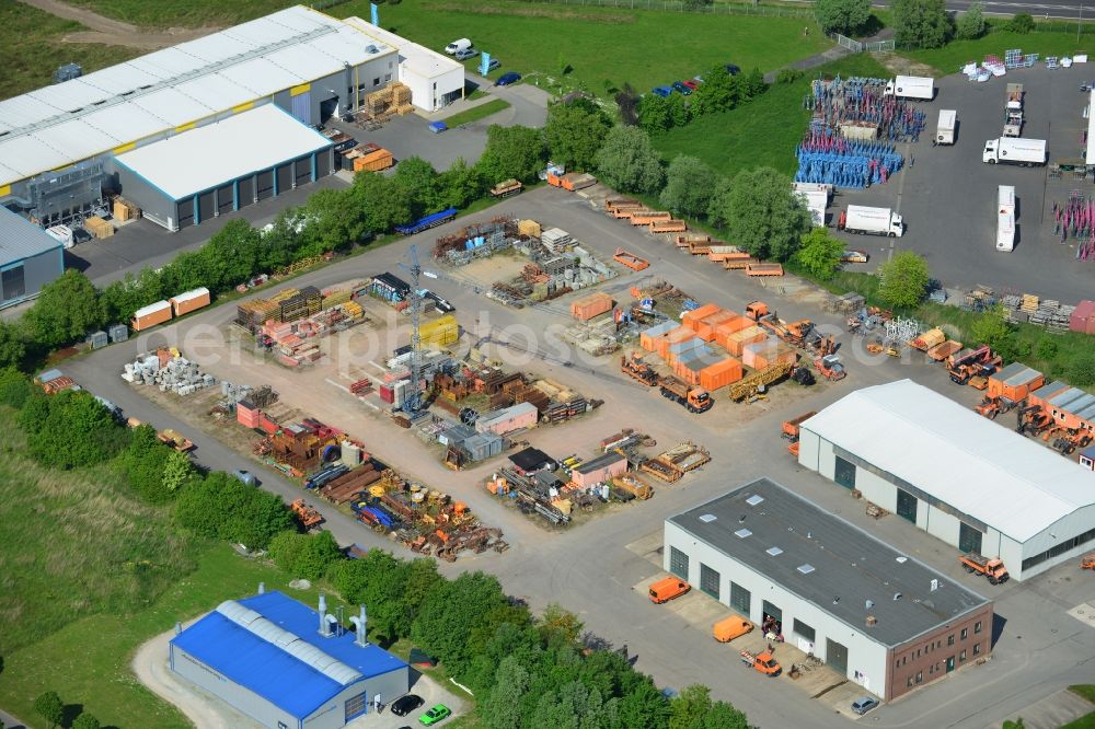 Aerial image Osterburg - Depot of the Ost Bau GmbH in Osterburg in the Altmark in Saxony-Anhalt