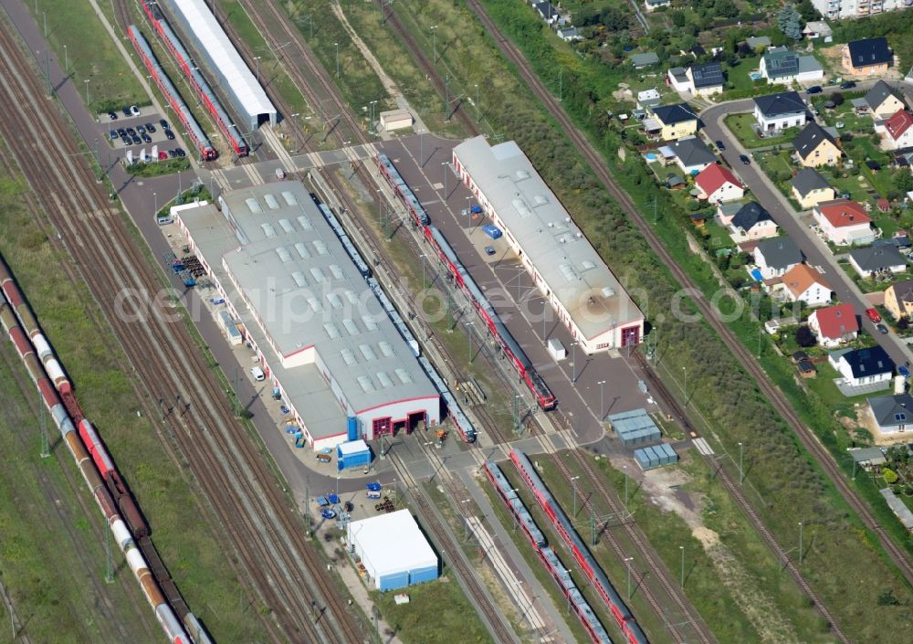 Magdeburg from the bird's eye view: Depot of DB Regio Magdeburg in Saxony-Anhalt