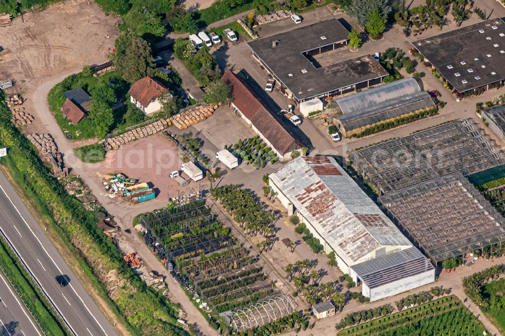 Aerial image Freiburg im Breisgau - Site of the depot of the Stadtgaertnerei Freiburg in Freiburg im Breisgau in the state Baden-Wurttemberg, Germany