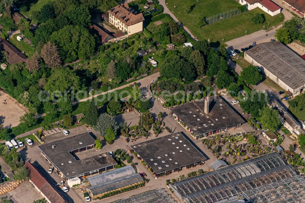 Aerial photograph Freiburg im Breisgau - Site of the depot of the Stadtgaertnerei Freiburg in Freiburg im Breisgau in the state Baden-Wurttemberg, Germany