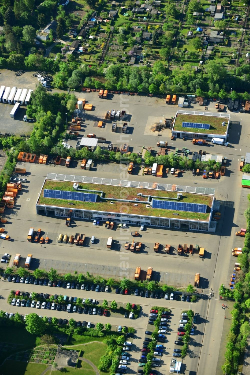 Aerial image Paunsdorf, Leipzig - Site of the depot of the City - cleaning Leipzig Company in Paunsdorf, Leipzig in the state Saxony