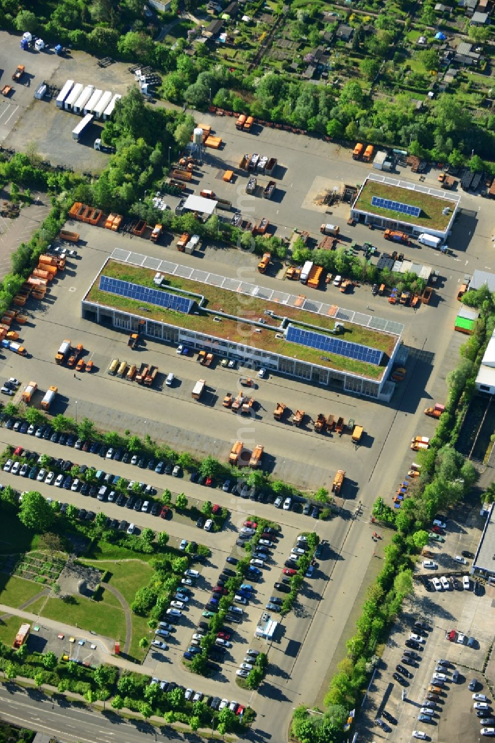 Aerial photograph Paunsdorf, Leipzig - Site of the depot of the City - cleaning Leipzig Company in Paunsdorf, Leipzig in the state Saxony