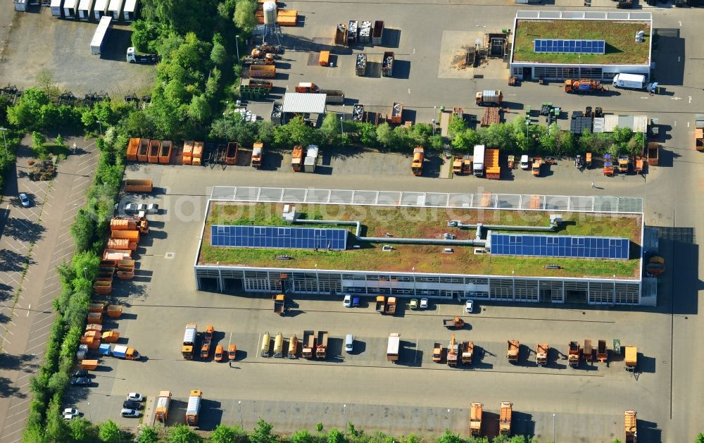 Paunsdorf, Leipzig from the bird's eye view: Site of the depot of the City - cleaning Leipzig Company in Paunsdorf, Leipzig in the state Saxony