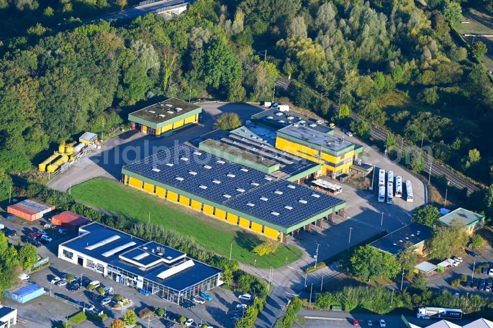 Hamm from above - Site of the depot of the Stadtwerke Hamm GmbH on street Kampshege in the district Westtuennen in Hamm at Ruhrgebiet in the state North Rhine-Westphalia, Germany