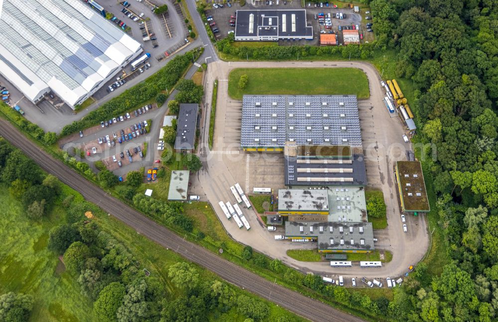 Hamm from the bird's eye view: Site of the depot of the Stadtwerke Hamm GmbH on street Kampshege in the district Westtuennen in Hamm at Ruhrgebiet in the state North Rhine-Westphalia, Germany