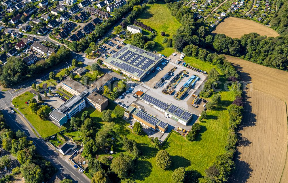 Velbert from above - Site of the depot of the Stadtwerke Velbert on Kettwiger Strasse in Velbert in the state North Rhine-Westphalia, Germany