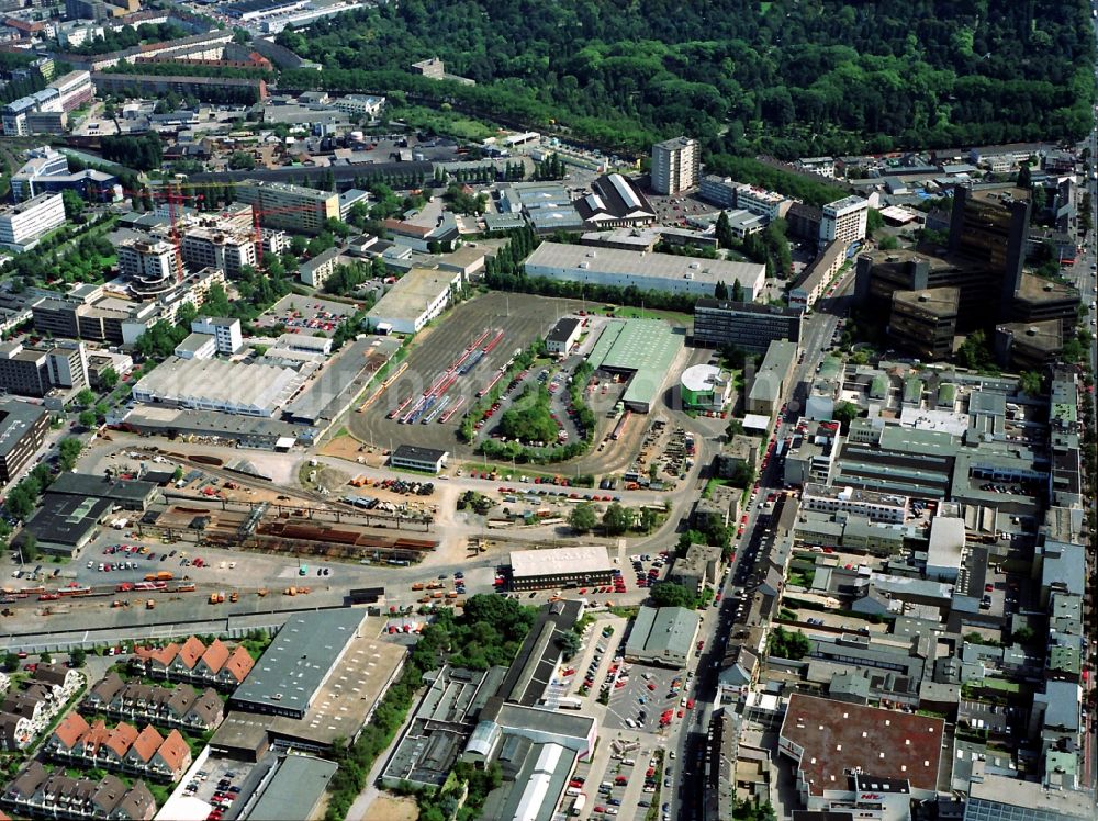 Köln from above - Site of the depot of the Strassenbahn Tram der Koelner Verkehrsbetriebe in Cologne in the state North Rhine-Westphalia