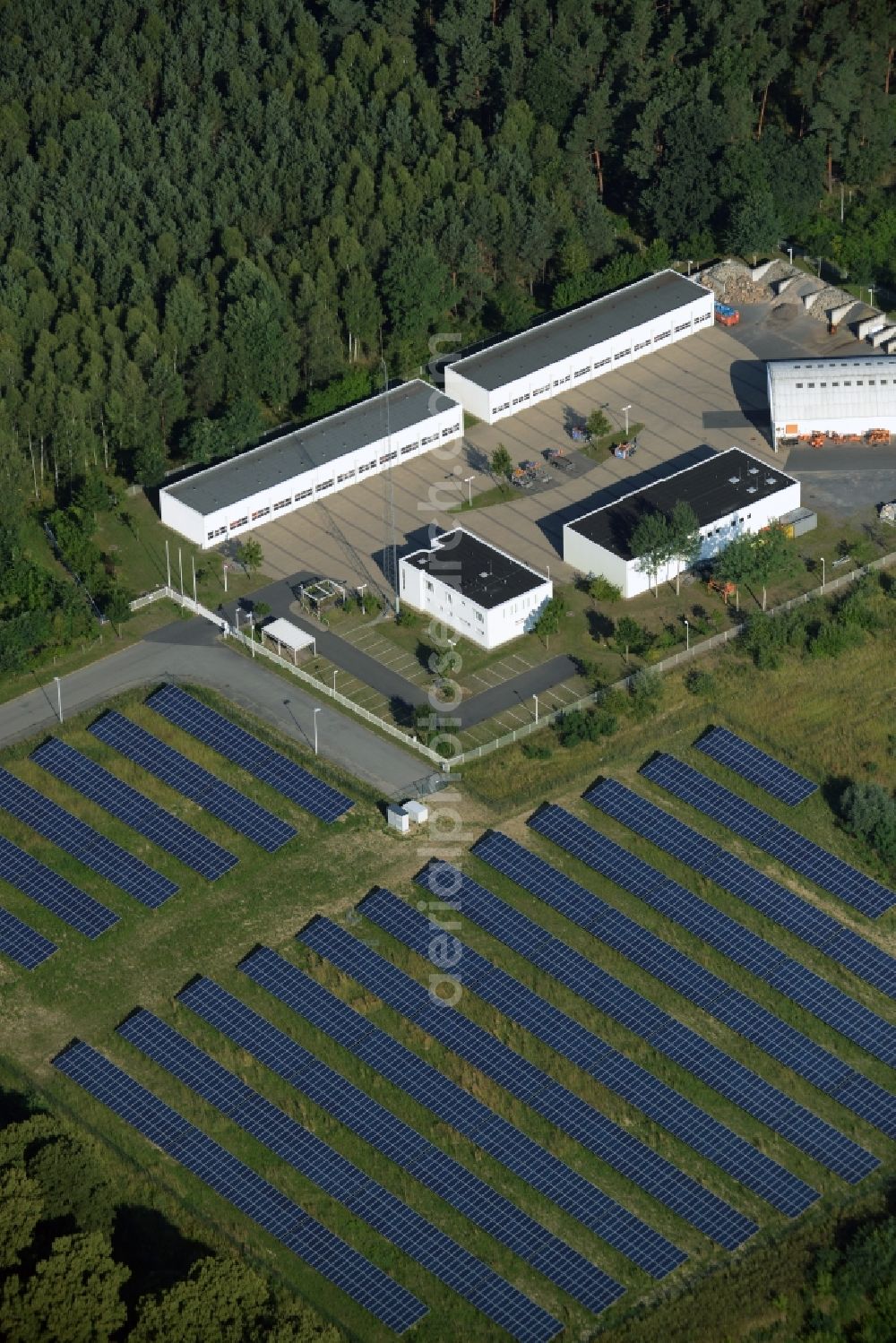 Aerial image Biesenthal - Site of the depot of the Strassenmeisterei der Landesbetrieb Strassenwesen Brandenburg, NL Ost Strassenmeisterei in Biesenthal in the state Brandenburg