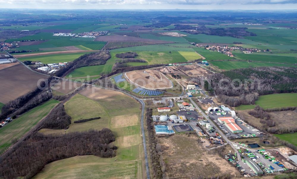 Niederau from the bird's eye view: Site of the depot of the ZAOE - Wertstoffhof Groebern in Niederau in the state Saxony, Germany