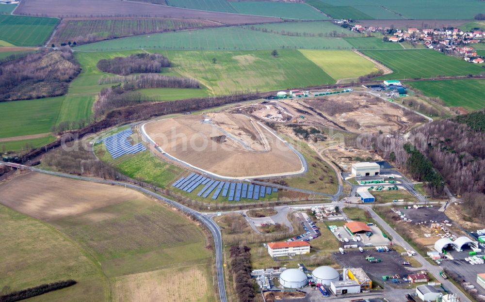 Aerial image Niederau - Site of the depot of the ZAOE - Wertstoffhof Groebern in Niederau in the state Saxony, Germany